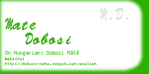 mate dobosi business card